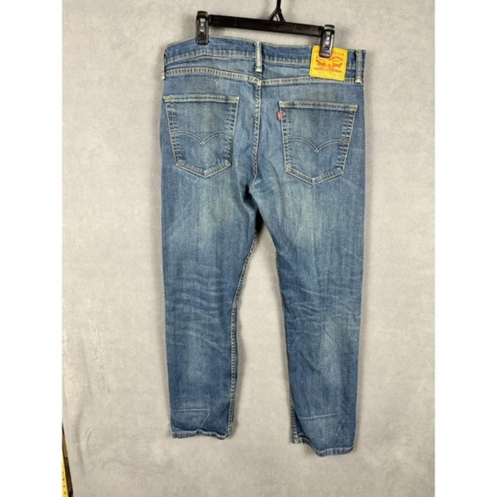 Levi's Mens 502  Jeans 36x32  Blue Denim‎ Taper Fit Distressed Mid Rise